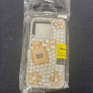 Pearl and Gold Floral iPhone 13 Pro Case
